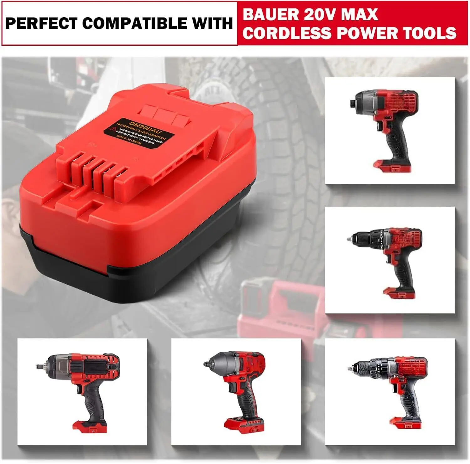 Imagem -06 - Adaptador para Milwaukee Conversor de Bateria Li-ion 20v Ferramentas Usadas para Dewalt Bauer 18v 20v
