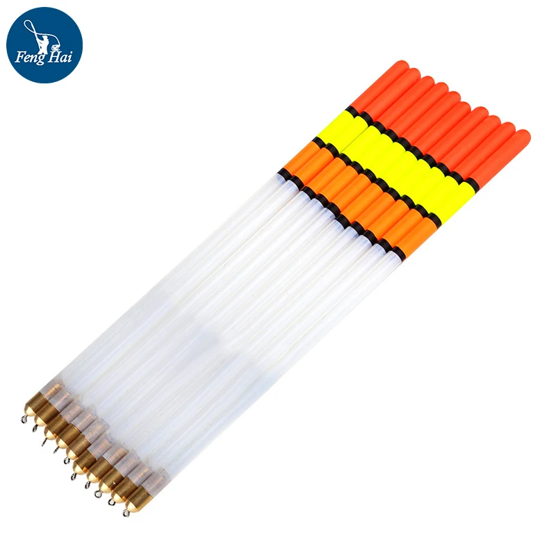 

10Pcs/Lot Hollow Fish Float Copper Head Plastic Fish Drift Hollow Wake Float Transparent Drift Pearl Fish Drift Tube Drift