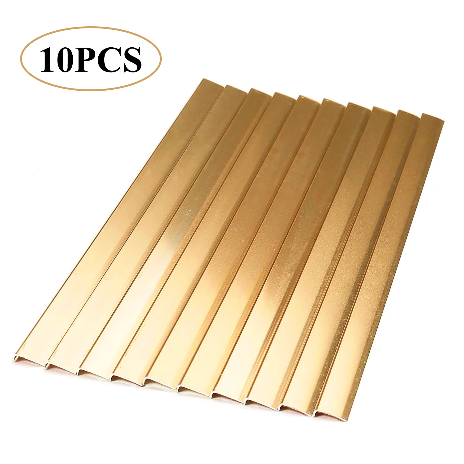 NONE 10 stücke 12 Zoll Schälen Und Aufkleben Aluminium Fliesen Trim Metall L-förmigen Schutz Wand Ecke Streifen Dekorative Küche backsplash Trim 5