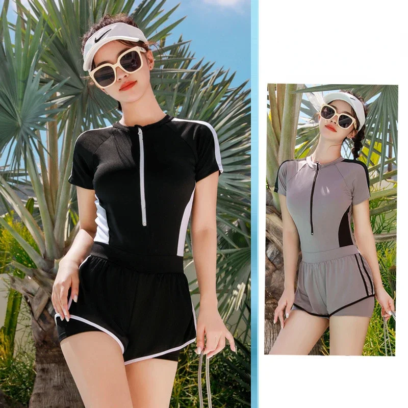 

New Sport One-piece Surf Swimsuit Swimwear Women 2023 One Piece Swimming Suit for Women Bathing Suit Plus Size Bath Suit