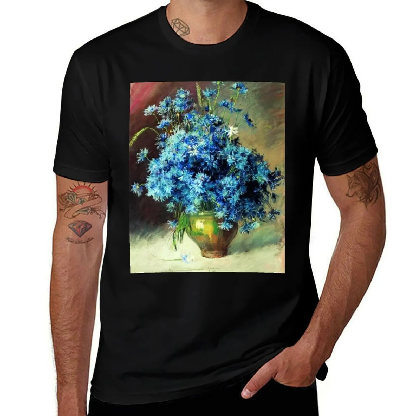

Cornflowers by Isaac Levitan T-Shirt vintage anime shirt korean fashion vintage graphic tee boys whites T-shirt men