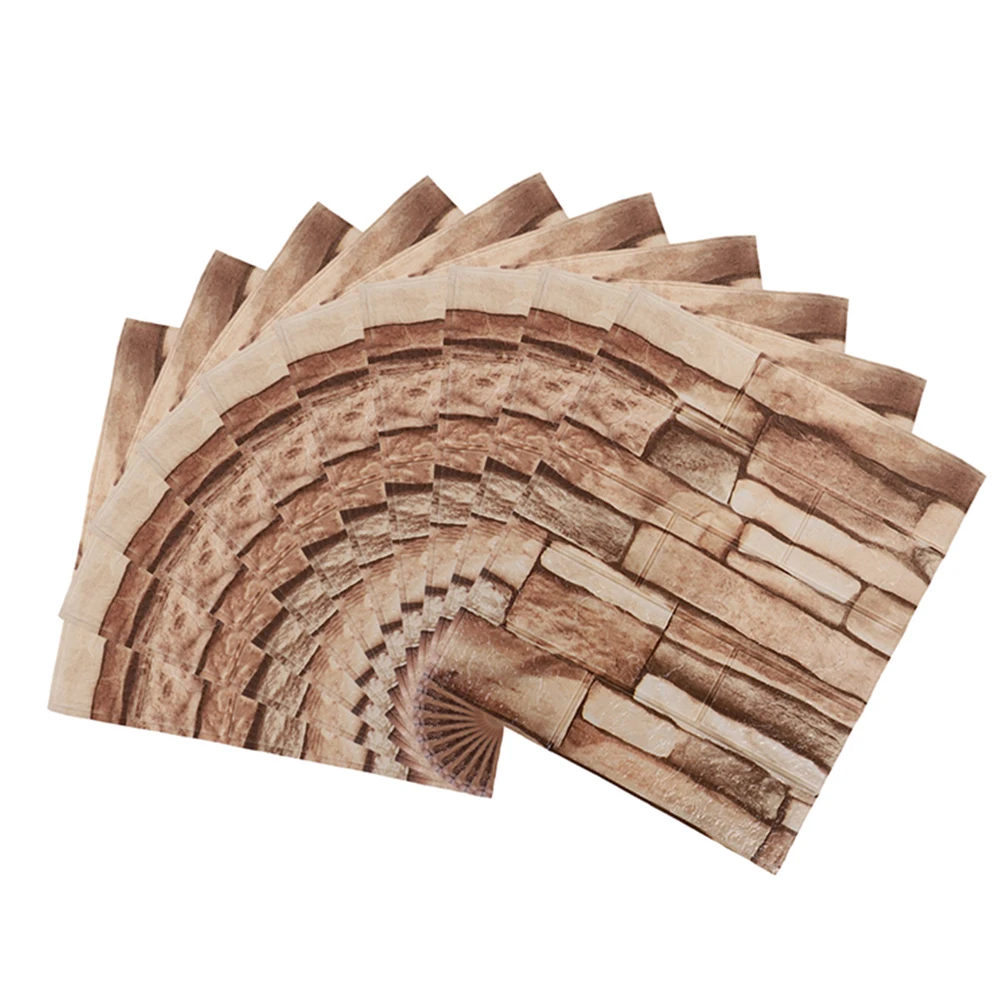 

10 Pcs Wallpaper Simulated Room Tiles Decorative Slice 3d Rock Stickers Self Adhesive Kitchen Bathroom Wall Panels Realistic