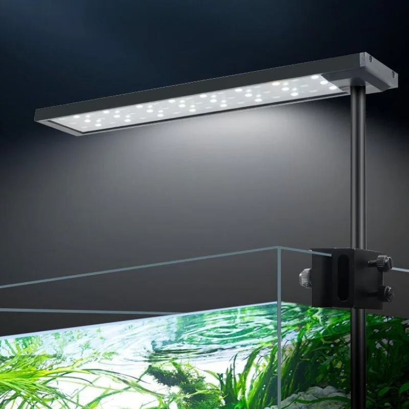 led水槽用ライト、全スペクトル、アルミニウム合金製、回転可能、水草用クリップ式、水槽照明