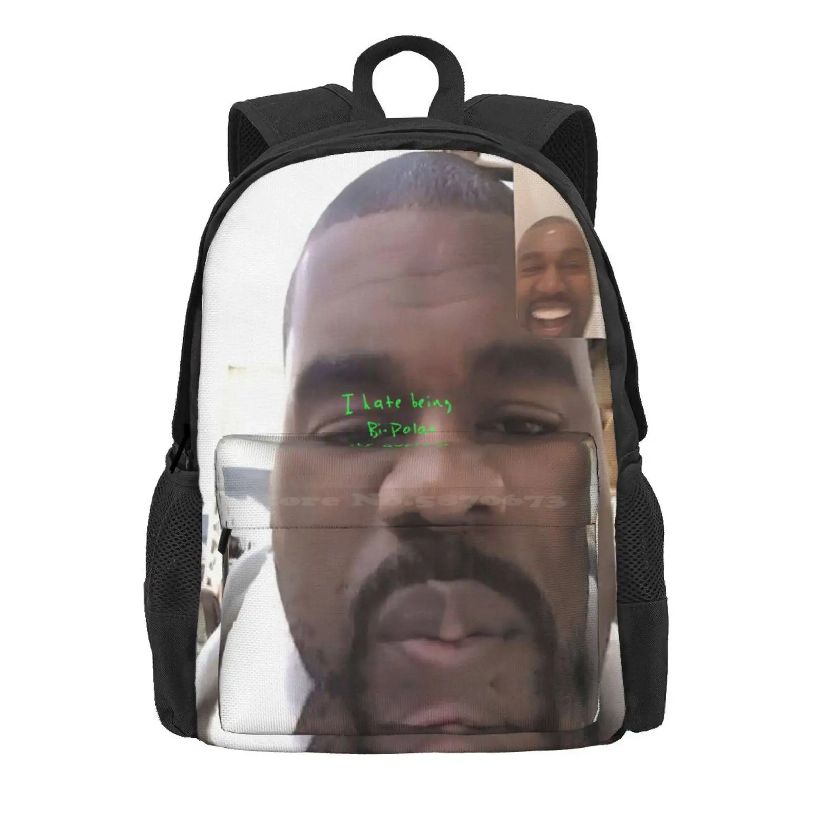 Kanye West - Bipolar Hot Sale Schoolbag Backpack Fashion Bags Funny Kanye Bipolar Is Kanye West Bipolar Teenager Kanye Album