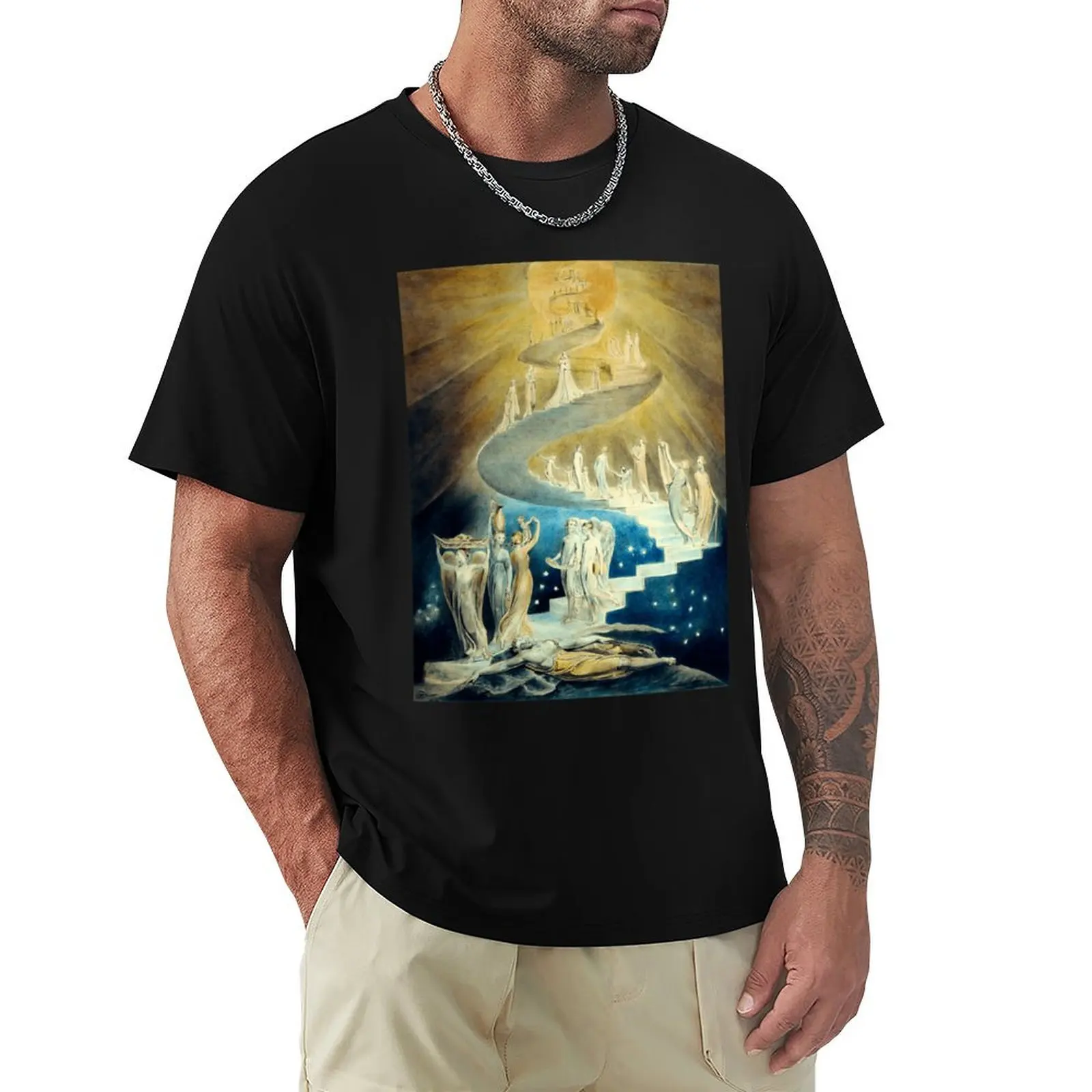 Jacob's Ladder - William Blake T-Shirt All Weather Casual Short Sleeve