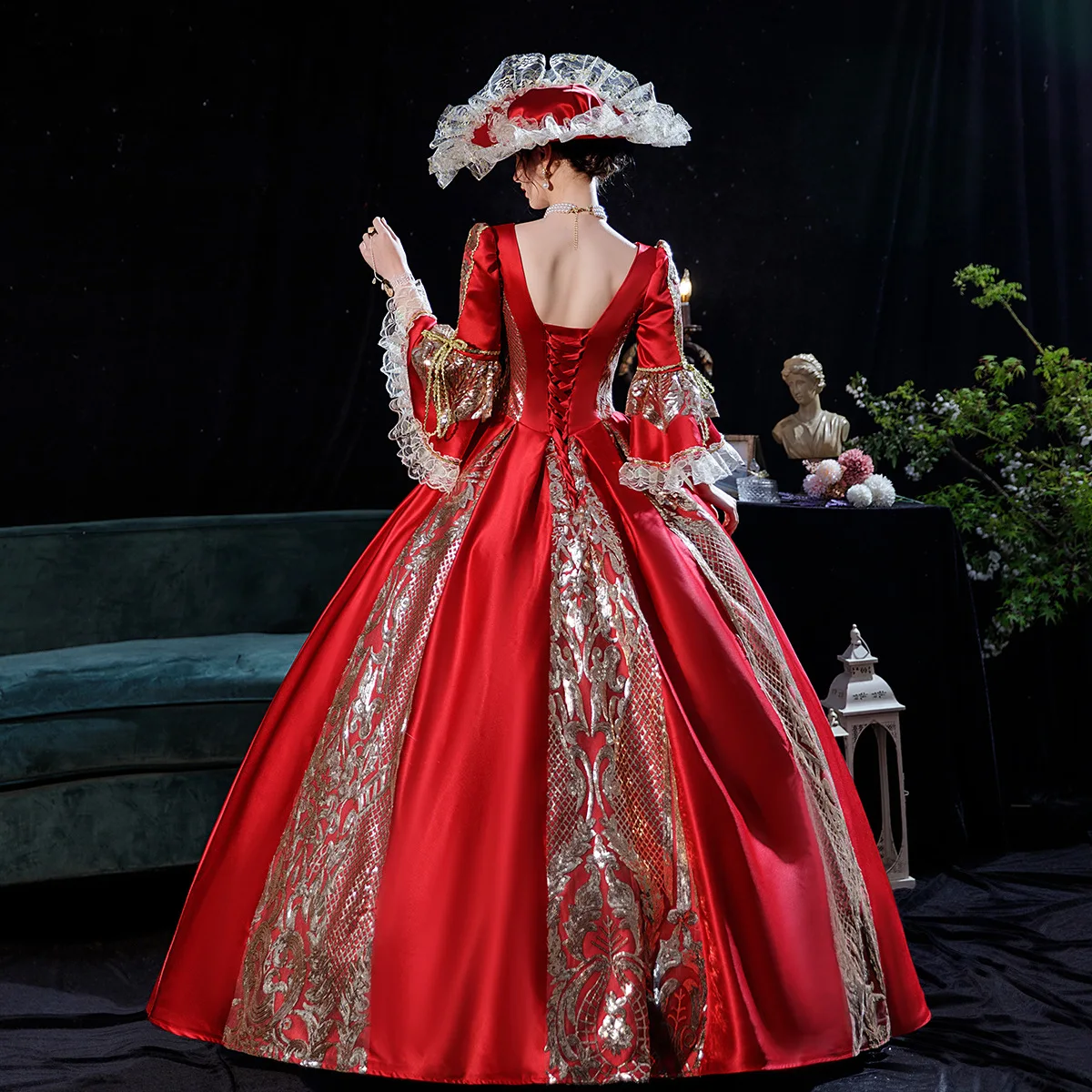 프랑스 코트 드레스 가장 무도회 패션쇼 연례 회의 호스트 스팽글 공주 의상 Vestidos De Noche Elegantes Dress Festa Luxo
