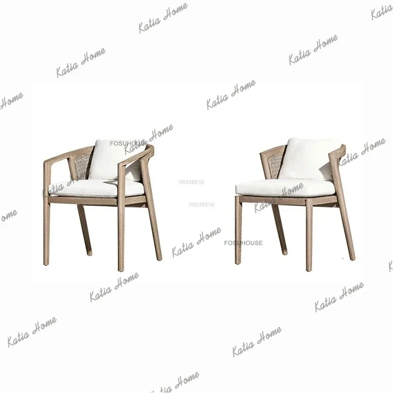 LSBalcony Leisure Beach Chair French Rattan Outdoor Chairs European Garden Furniture Home Patio Waterproof Sunscreen Camping Cha