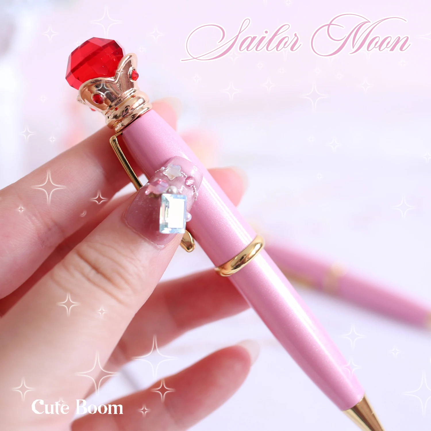 Anime Sailor Ballpoint Pens Cute Pink Transformer Pen Portable Students Stationery Supplies Cosplay Doujin Gifts Custom made view 4