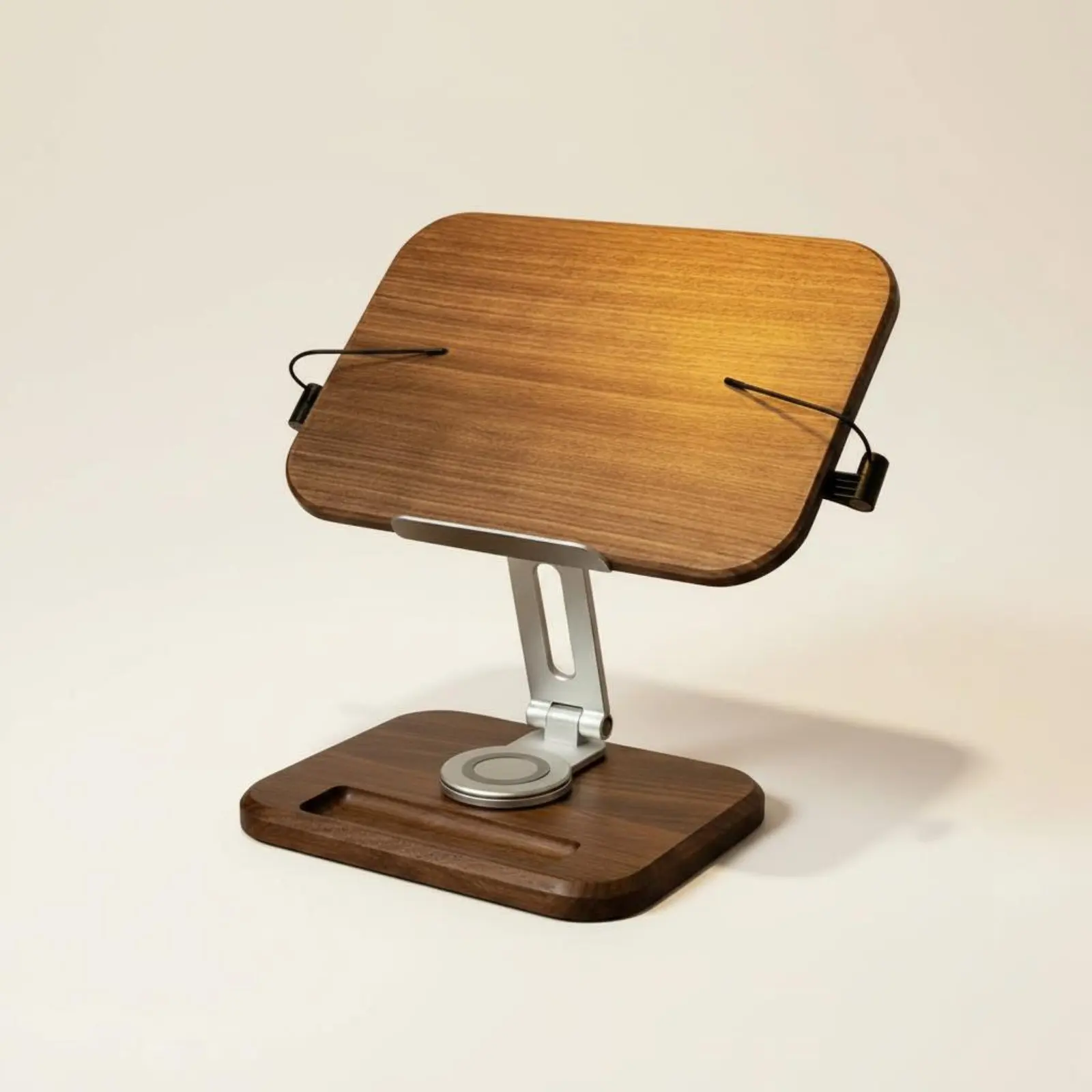 support-de-livre-en-bois-reglable-avec-clips-de-maintien-presentoir-rotatif-pour-livres-support-de-livre-en-noyer-noir-design-ergonomique