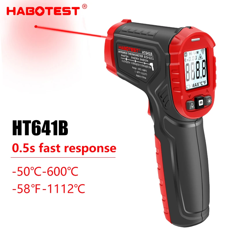 

Цифровой инфракрасный термометр-50 ~ 600 ℃ ИК лазерный термометр пирометр Пистолет Бесконтактный лазерный измеритель температуры Измеритель инструменты