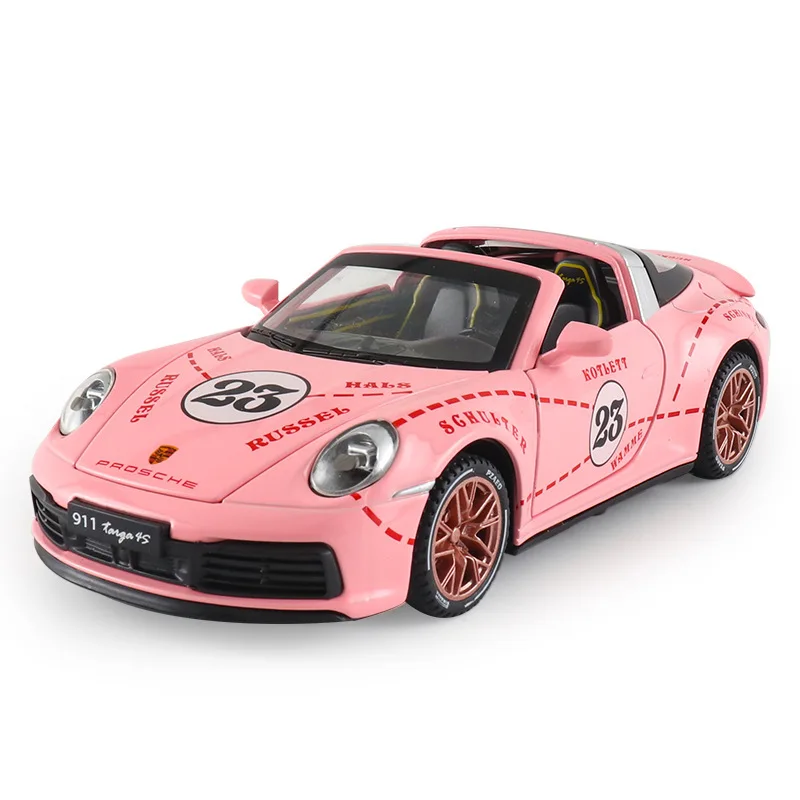 

1:32 Porsche 911 Targa 4S Alloy Convertible Sports Car Model Diecast Super Racing Lifting Tail Hot Car Wheel For kid Gift F365