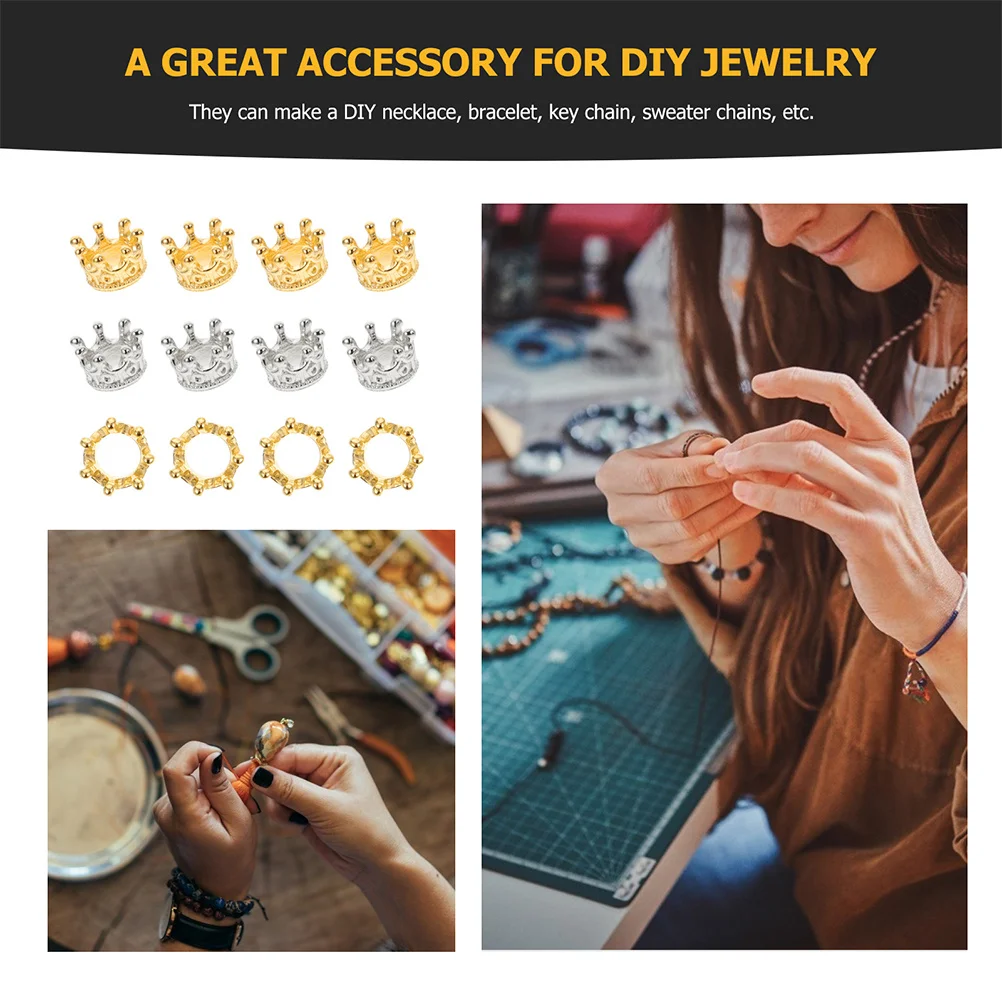 

10Pcs Mini Crown Shaped Pendants Creative Alloy Charms for Necklace Bracelet DIY Jewelry Accessories Decorative Ornaments