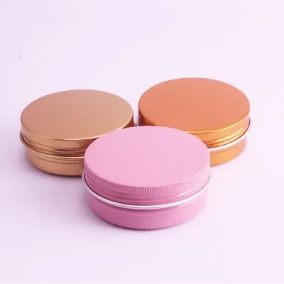 

50PCS Cream Jar Tin Cosmetic Lip Balm Containers Nail Derocation Crafts Pot Refillable Bottle Screw Thread Empty Aluminum