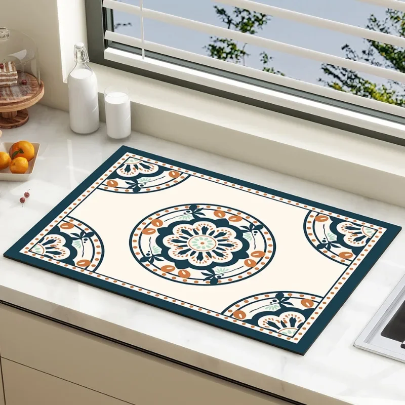 Diatomaceous Earth Drying Mat for Kitchen Coffee Maker Sink 