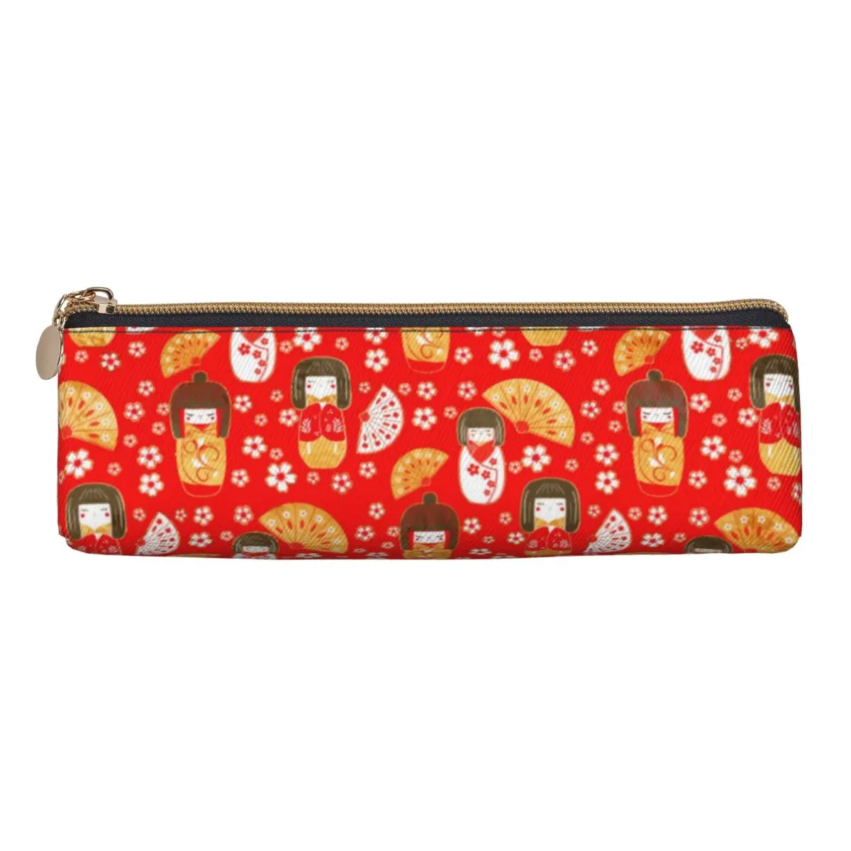 Aesthetic Pencil Case Cute Japanese Anime Pencil Pouch Dolls Kokeshi School Pencil Cases Girls Boys Triangle School Stationery