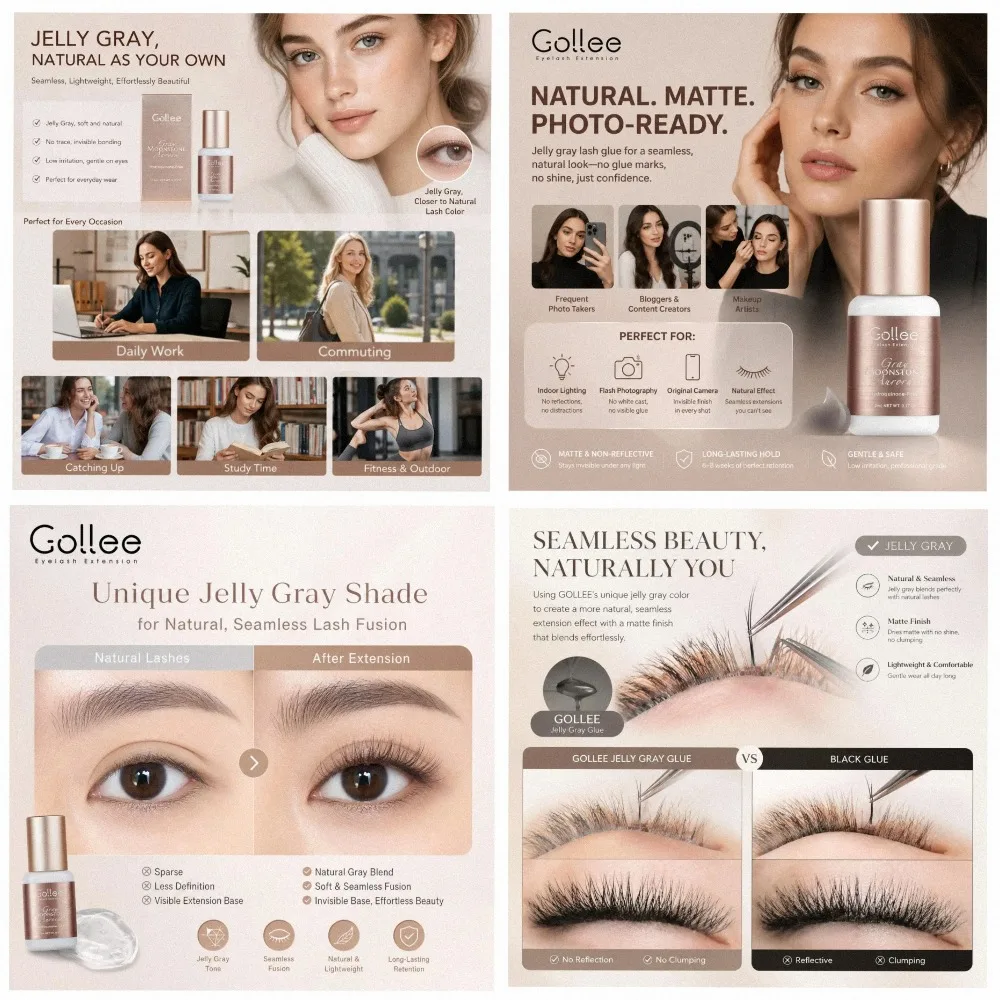 Gollee 0.5-1s Dry Adhesives for Eyelash Extensions No Irritation Eyelash Extension Glue Strong Glue Stick False Eyelash Supplies