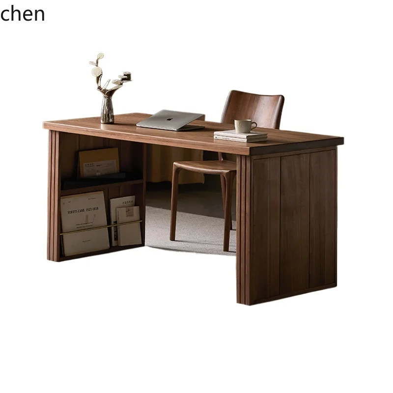 

HSN Solid Wood Desk North American Black Walnut Workbench Study Bedroom Computer Desk