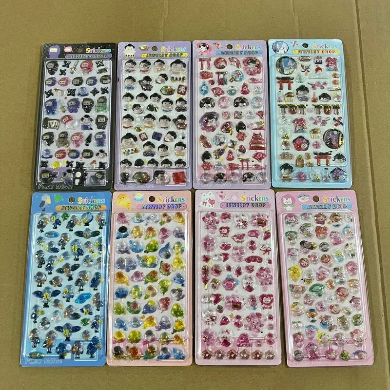 30pcs Japanese 3d Stereoscopic Crystal Sticker Kawaii Cartoon For Journal Scrapbook Diary Decoration Stickers Gifts