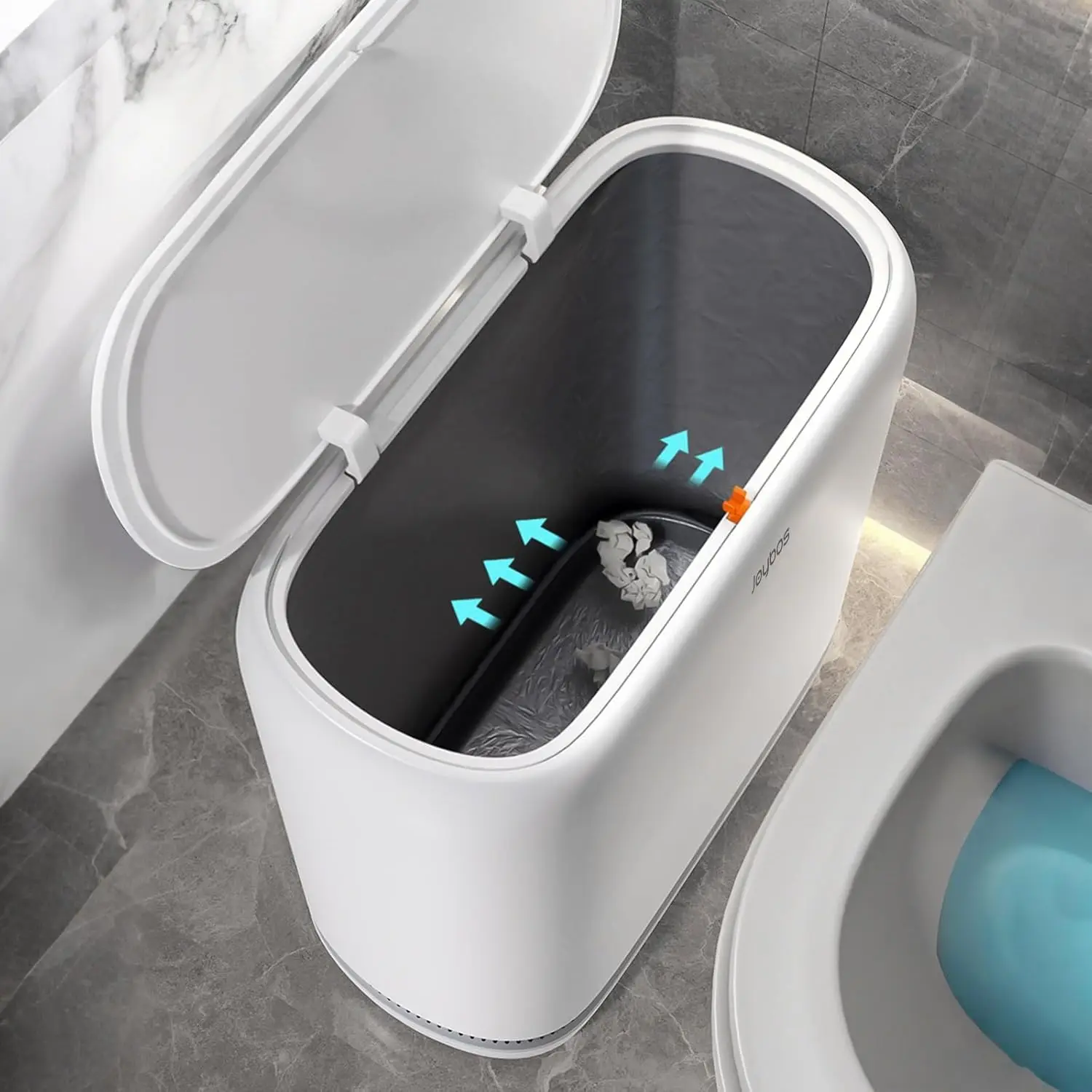 

Мусорное ведро Press-Lid Slim, 10 л, защита от собак, для дома и офиса, для узких пространств