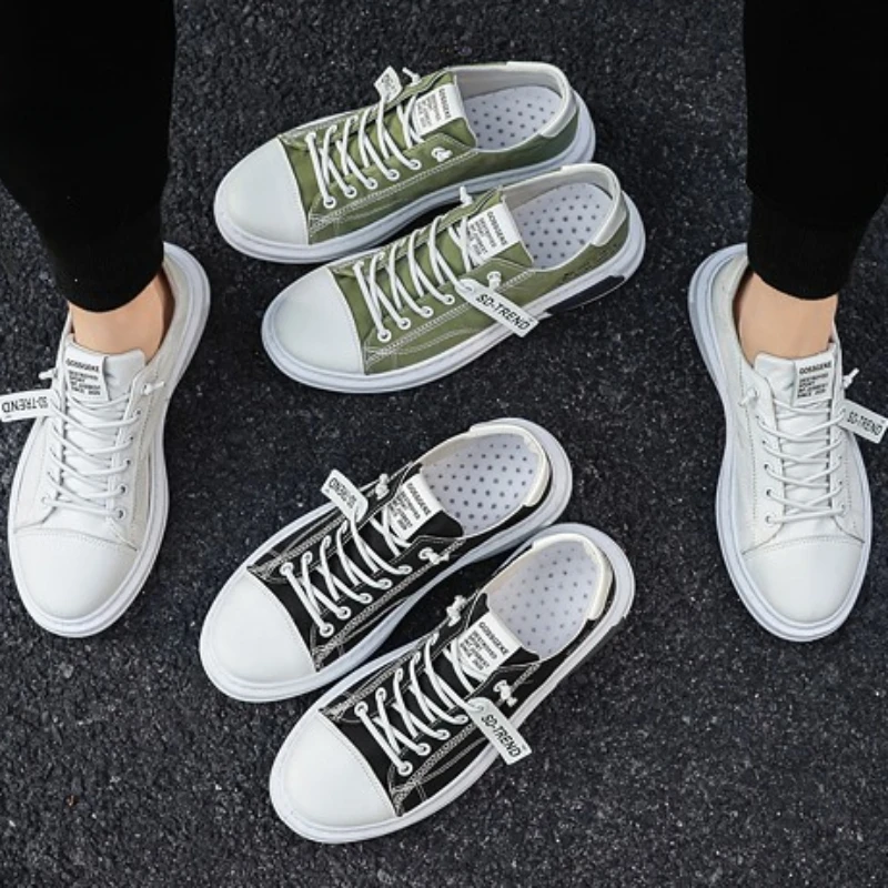 Heren Gevulkaniseerde Schoenen Nieuwe Aankomst Canvas Schoenen Zomer Ademende Comfortabele Heren Sneakers Nieuwe Veterschoenen Casual Walking Flats Tênis