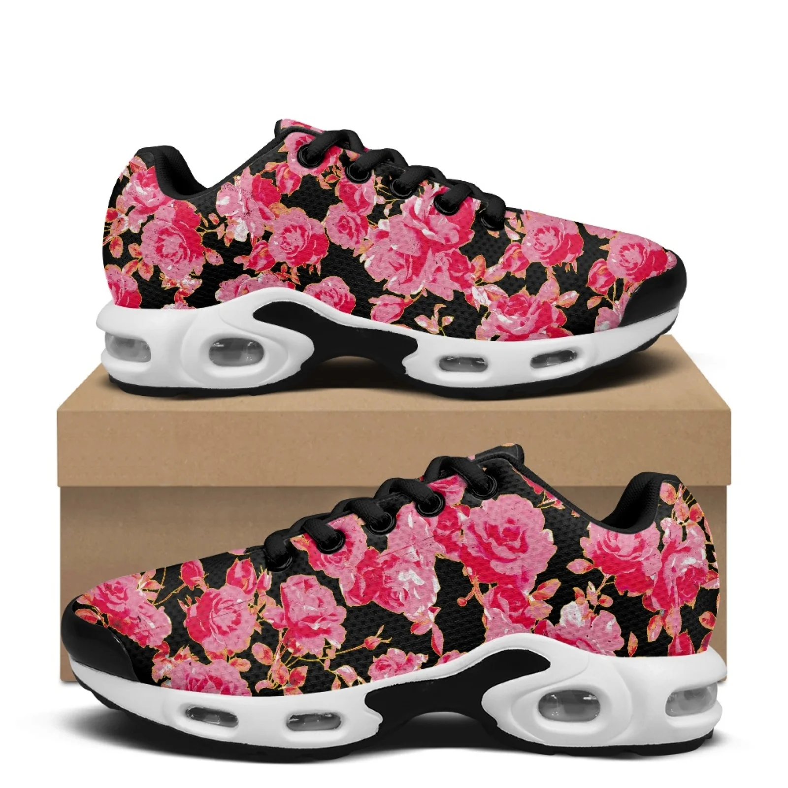 PENSTROLL Vintage Rose Non Slip Running Tennis Shoes Men's Fashion Sneaker for Walking Shock Absorption Tennis Fashion Sneakers