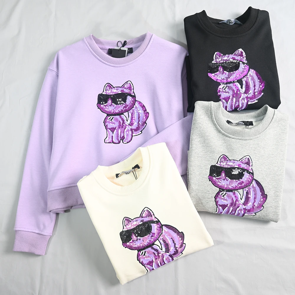 

American Sle round Ne Sweatirt Long Sve Casual Multi-Color Choices Comfortable Hoodie for Women Autumn 2024