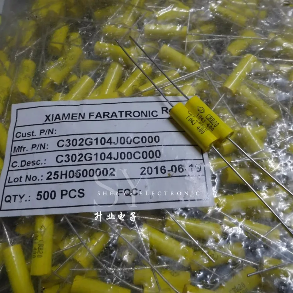 

10PCS CBB20 0.1uf/400v 100nf u1 104 Brand-new axial stepless frequency division capacitor