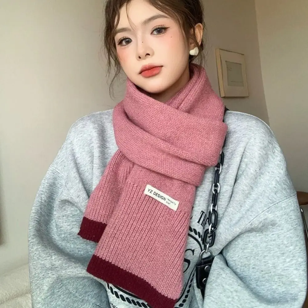 

Elegant Korean Style Multicolor Knitted Scarf Coldproof Warm Winter Wool Scarves Casual Thicken Women Cashmere Shawl Student