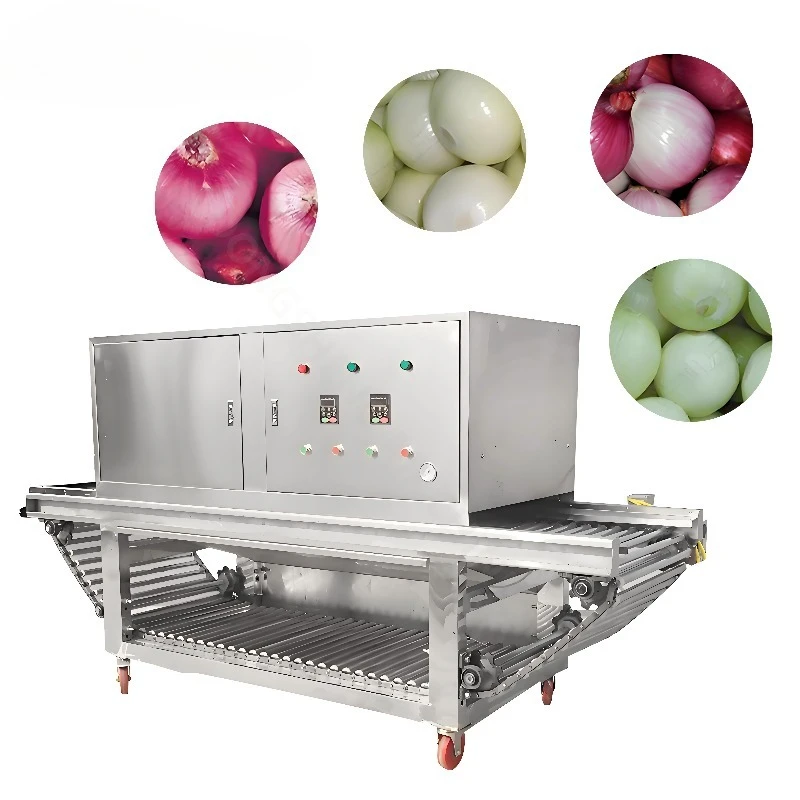 Automatic Industrial Onion Peeling and Root Cutting Machine Commercial  Peeler Top & Tail Roots Cutter Machinery Cheap Price