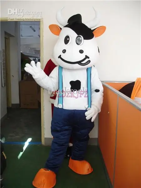 

New Adult Hot Sale Foam Dairy Milk Cow Fancy Cartoon Mascot Costume Plush Christmas Fancy Dress Halloween Mascot Costume