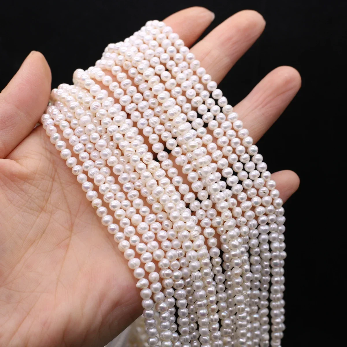 

AA Rice Pearl Natural Freshwater White Pearl 3-4mm For Jewelry Making DIY Bracelet Earrings Necklace Accessory