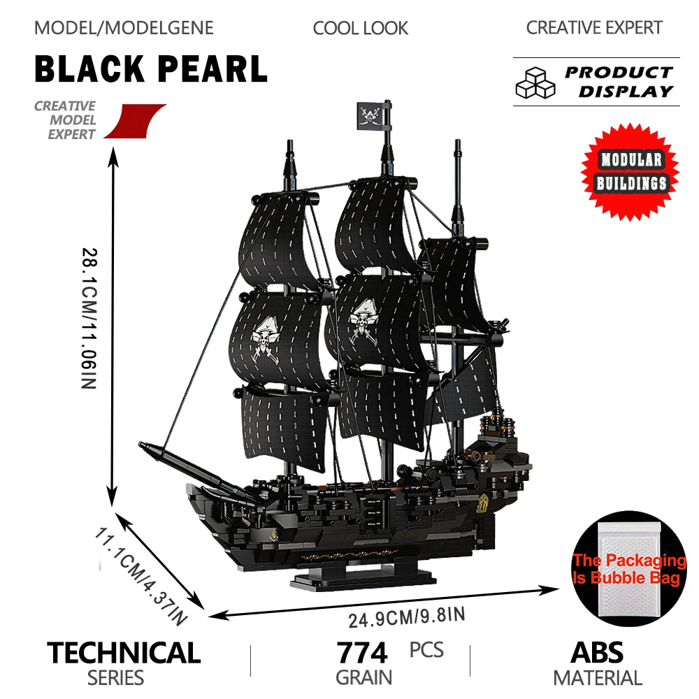 

Конструктор Dark Legend Black Pearl: Ретро-корабль пиратов, высокодетализированная сборная модель для декора рабочего стола