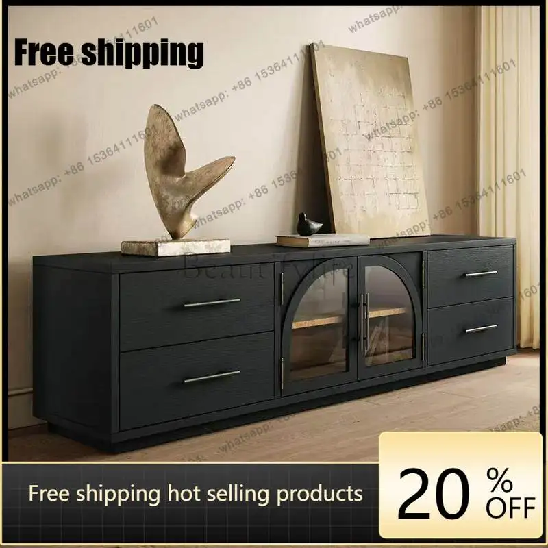 hot  French retro solid wood TV cabinet small apartment arch country dining side storage cabinetFactory Direct