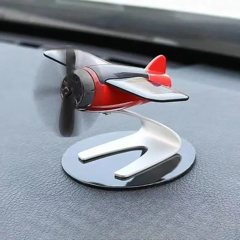 Solar Aircraft Decoration Car Air Freshener Fragrance Car Airplane Ornament Mini Perfume Fragrance Car Accessories