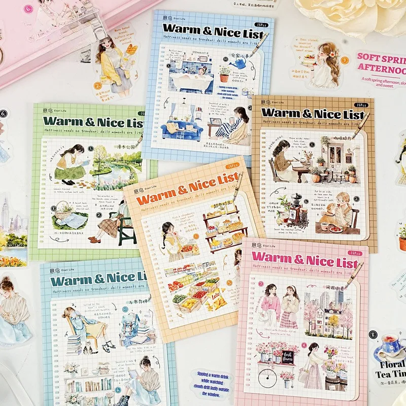 15 Stück Scrapbooking-Aufkleber für Journaling-Zubehör Transparente Journal-Sticker für Junk-Journal-Bedarf