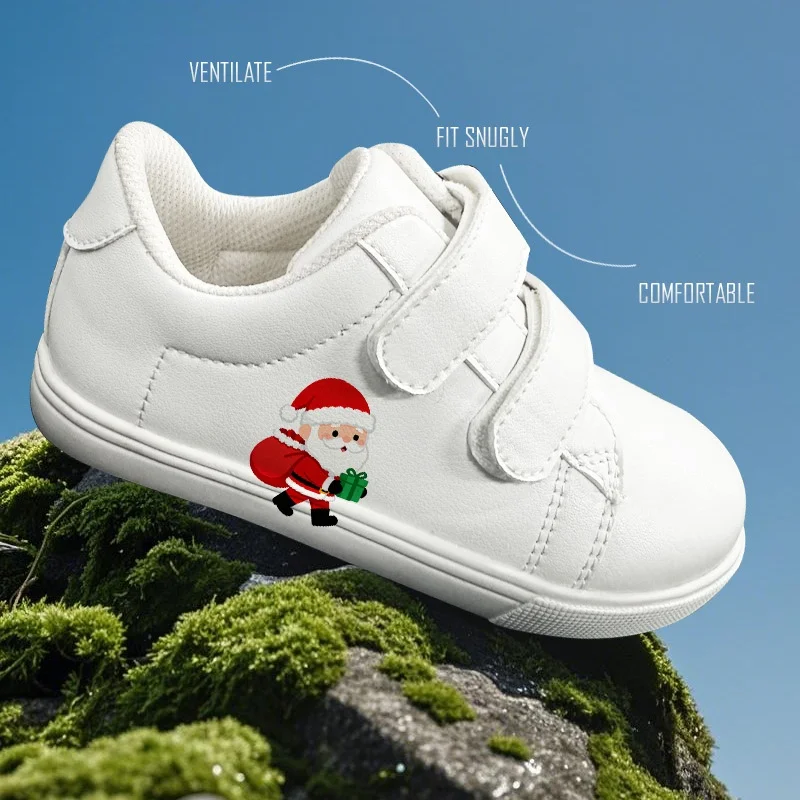 

Спортивная обувь, милые студенческие повседневные белые туфли на мягкой подошве, модные кроссовки для девочек и мальчиков, подарок на Рождество, размер 25-34