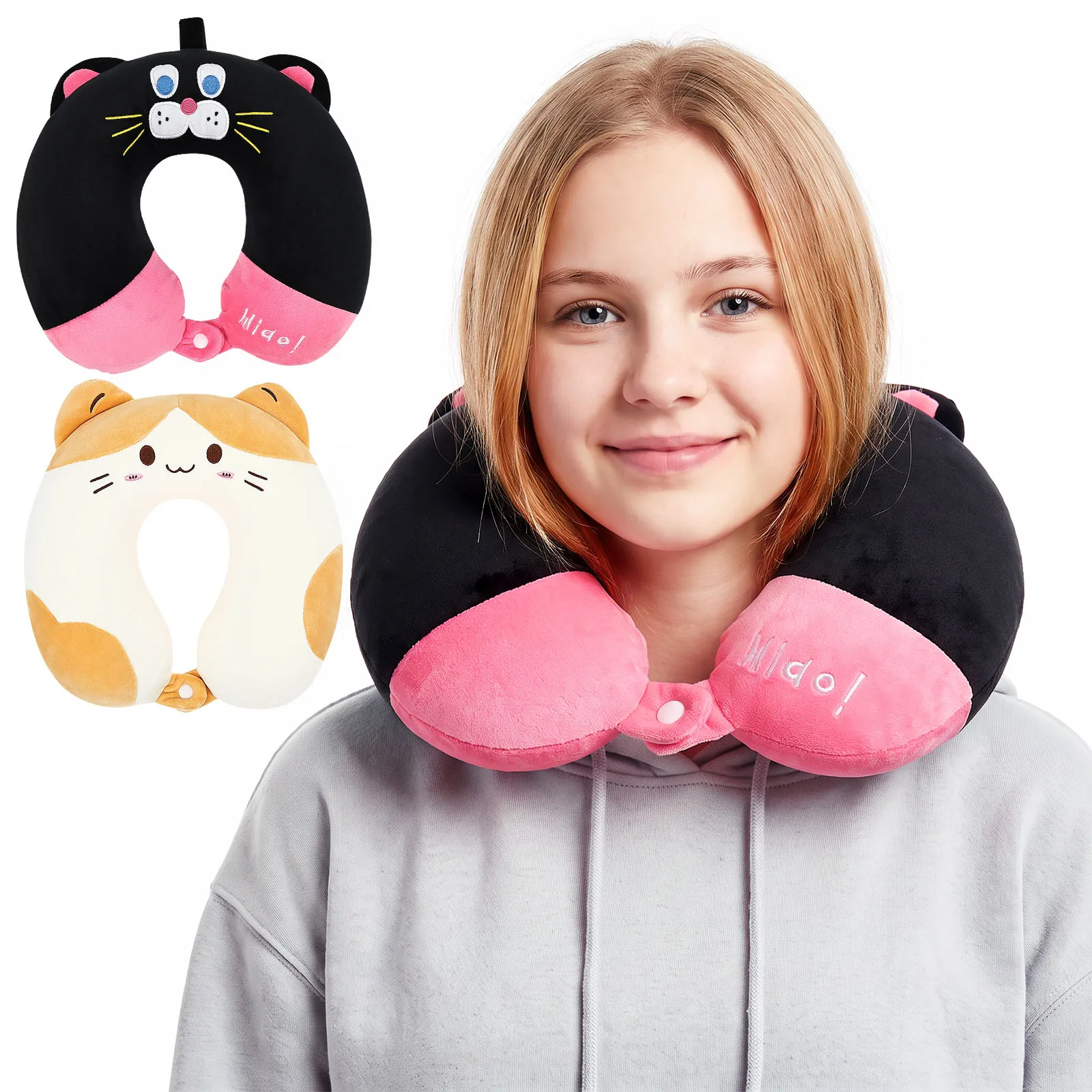U Shaped Memory Foam Neck Pillows Washable Portable Neck Support for Airplane Spine Care & Travel Rest Healthcare Bedding