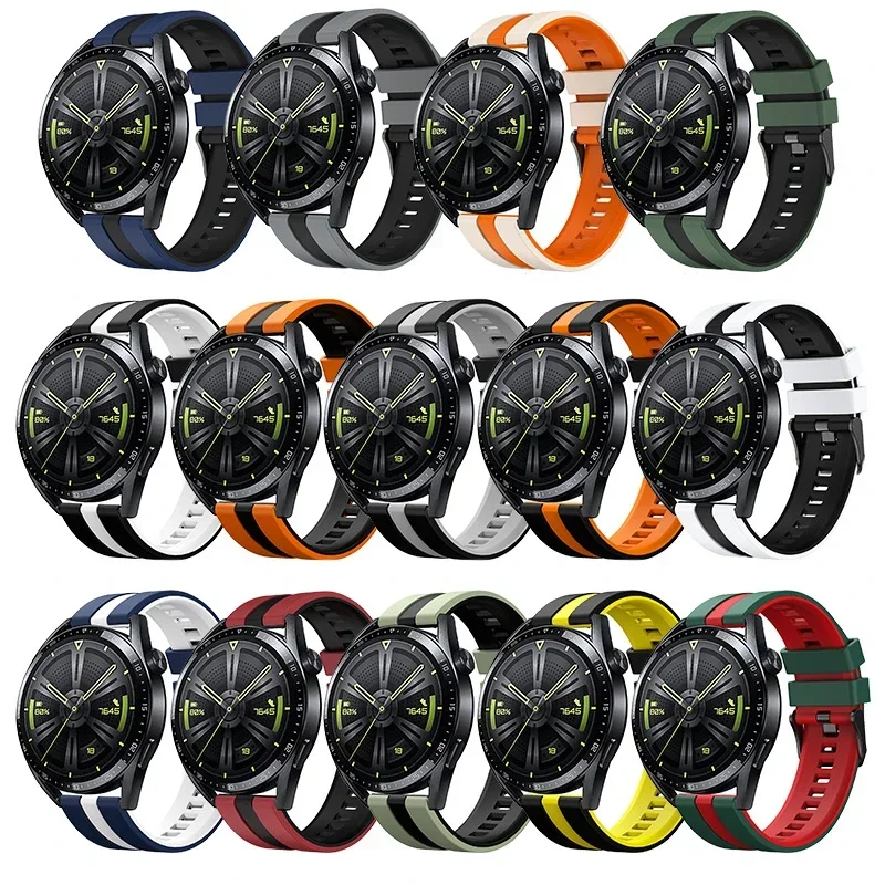 20mm 22mm Liquid Silicone Strap for Huawei Watch GT5 4 3 2 46mm/4 3 Pro Wristband for Watch 4/3/2 GT Runner Band Accessories