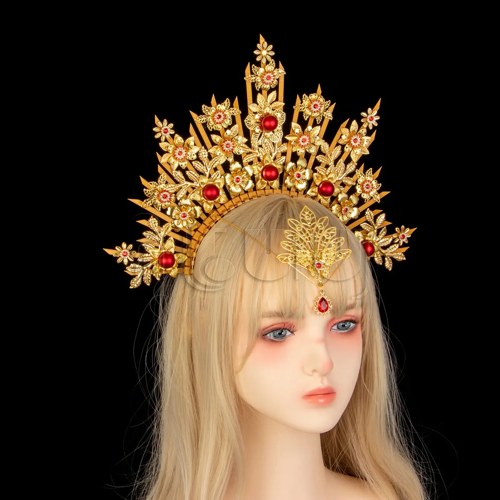 Mary Spiked Halo Crown Headpiece Gothic Lotia Goddess Headband Bridal Wedding Tiaras Crown Women's Party Headwear