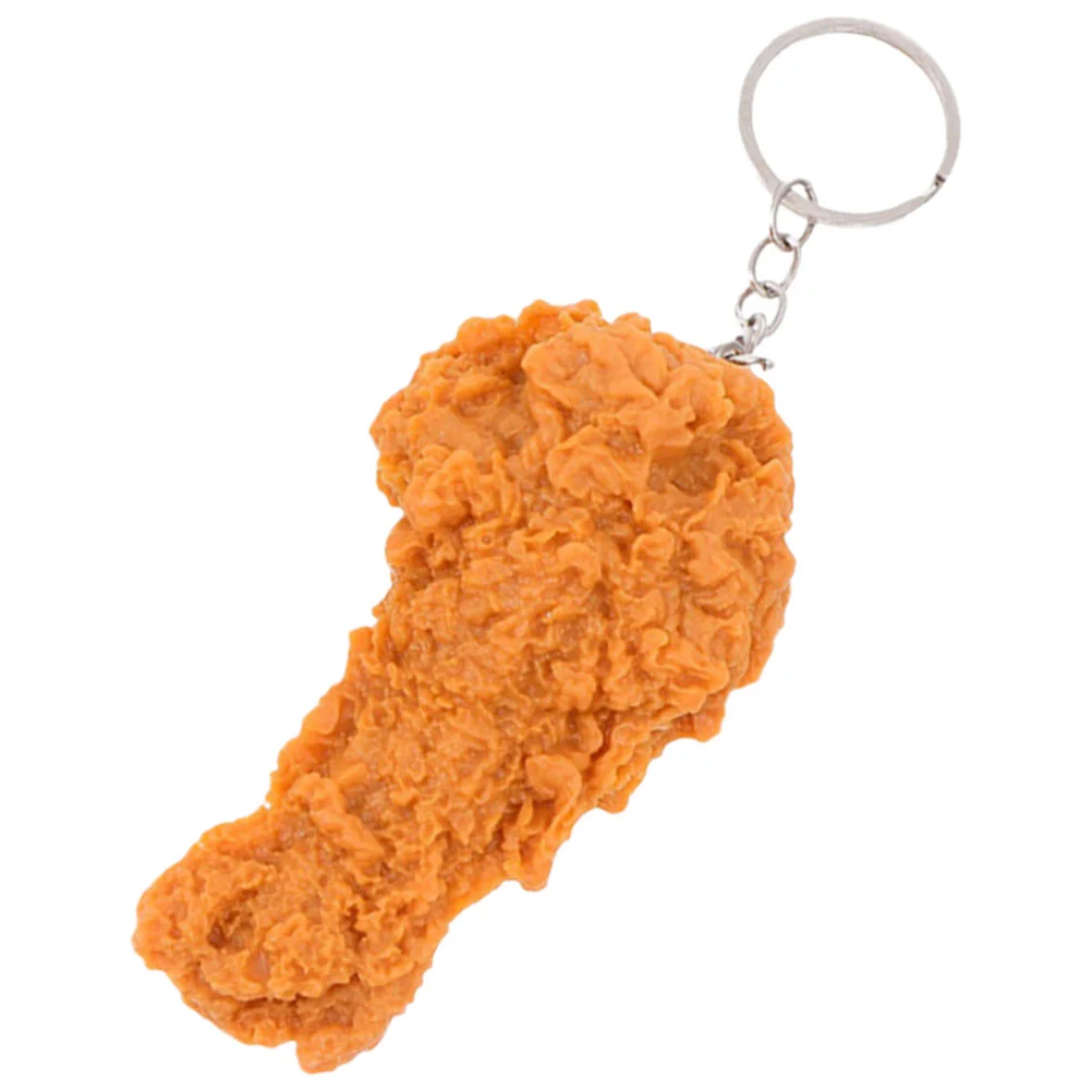 

Chicken Leg Pendant PVC Keychain Lovely Holder Fix and Carry Keys Backpack Food Metal Decorative Cute