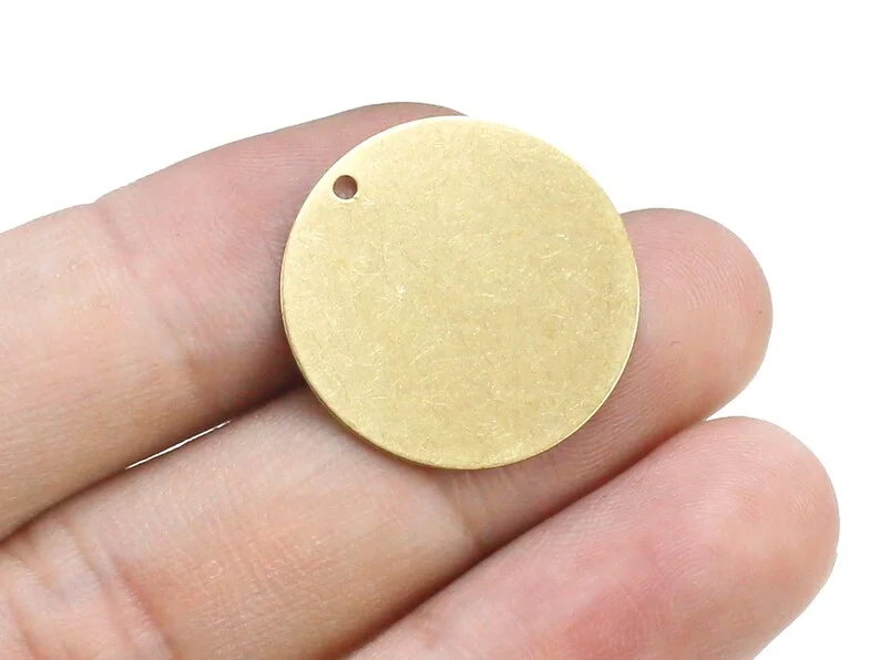 50pcs Round Earring Charms, Brass Charm, 6mm 8mm 10mm 12mm 15mm 18mm 20mm 22mm 25mm, Thickness 0.4mm, Jewelry Making- R2504