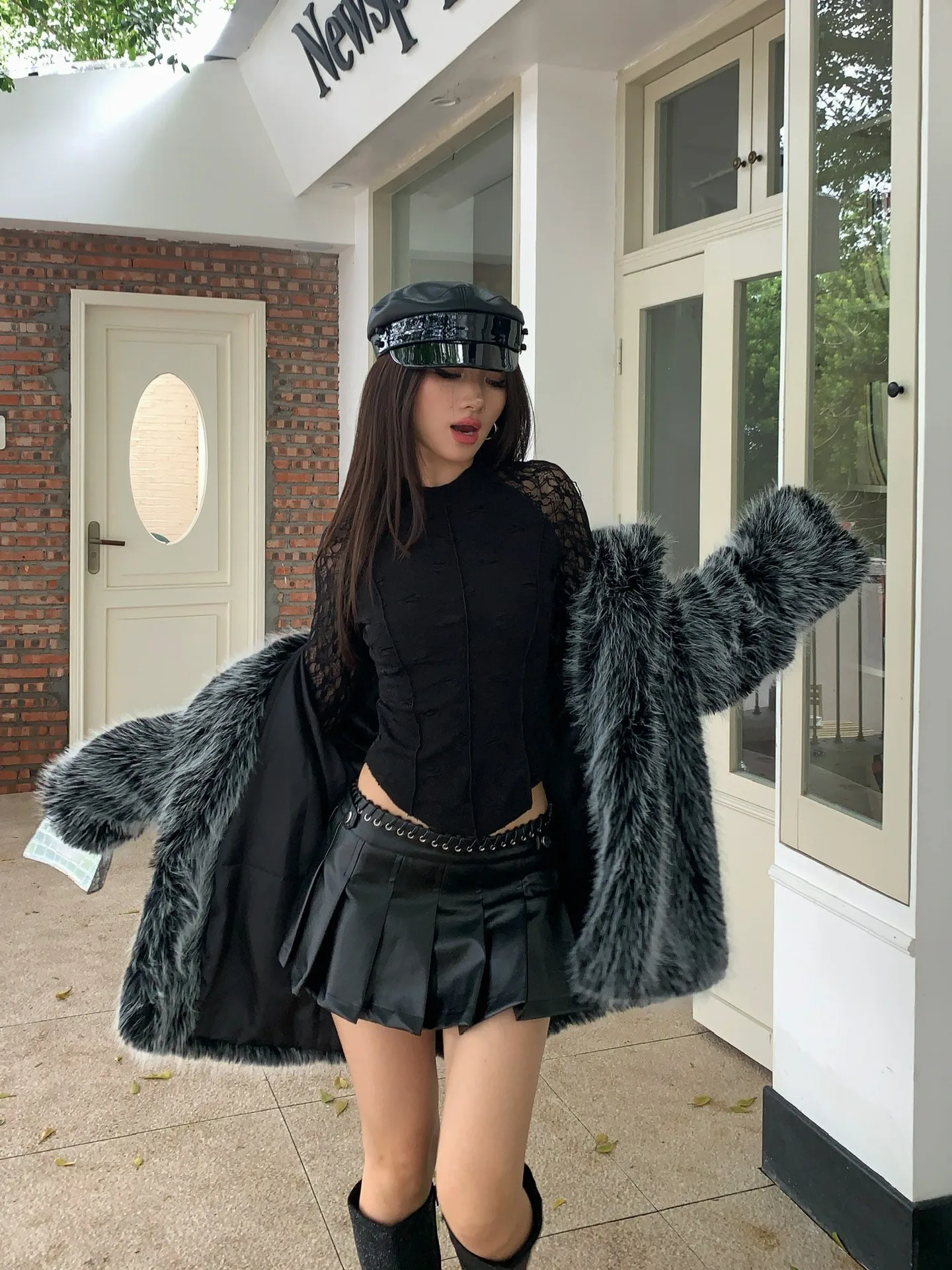 New Autumn and Winter Imitation Fur Coat Women's Lapel Long Fox Fur Coat Loose Casual Thickened Plush Coat