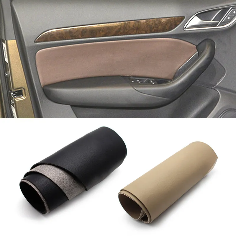 4PCS Car Interior Accessories For Audi Q3 2013 2014 2015 2016 2017 2018 Microfiber Leather Door Panel Armrest Cover Trim