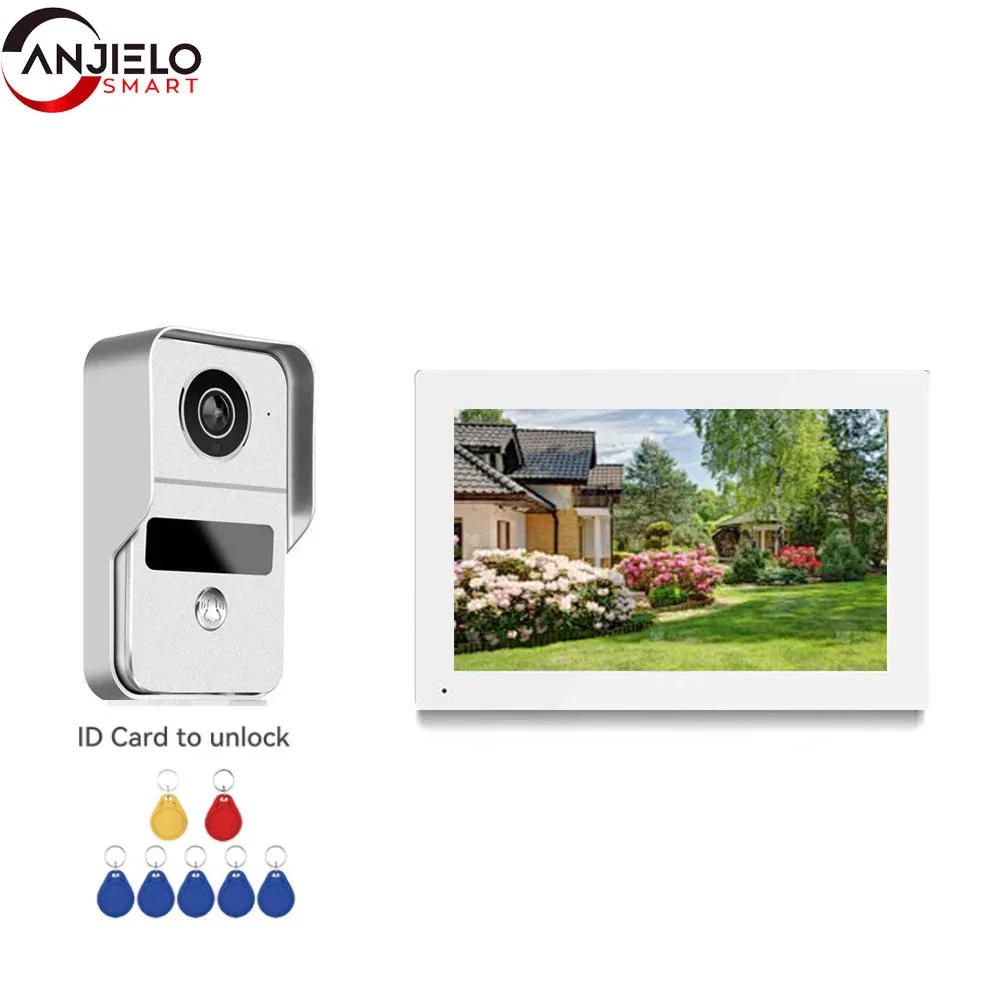 TUYA 1080P  Touch Screen Wireless Wifi Video Doorbell Smart APP Home Intercom Kit for RFID Access Control System