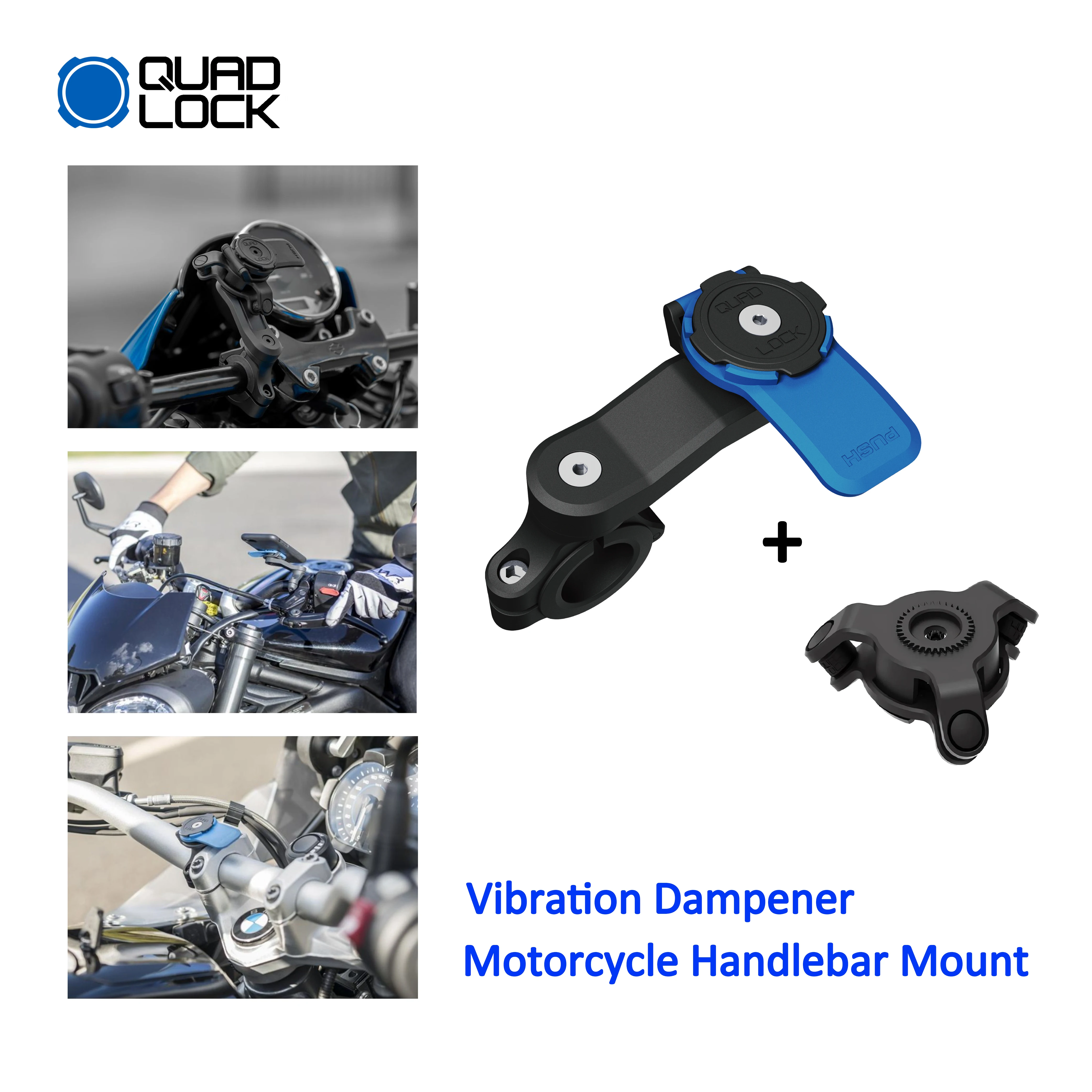 

Quad Lock Motorcycle Handlebar Mount + Vibration Dampener | Secure Phone Holder