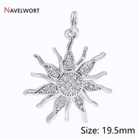 Pendentifs en laiton plaqué or 18 carats avec breloques soleil en Zircon, pendentif soleil en Zircon incrusté, accessoires de fabrication de colliers de bijoux à bricoler soi-même 3