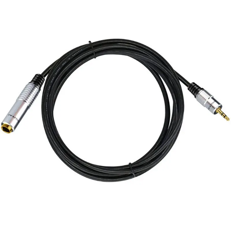 1.8m Metal Shell 6.35mm Female to DC3.5mm Male 3-Pole Stereo Audio Cable Microphone Earphone Karaoke System Adapter Cable