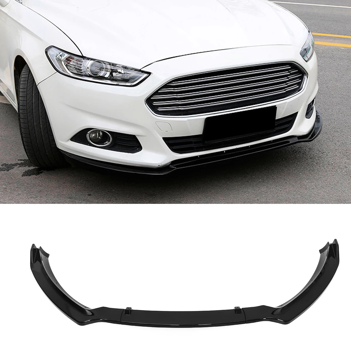 3pcs Front Bumper Lip Spoiler Side Splitter Guard Protector Body Kit Diffuser For Ford Fusion Mondeo 2013 - 2016 Car Accessories