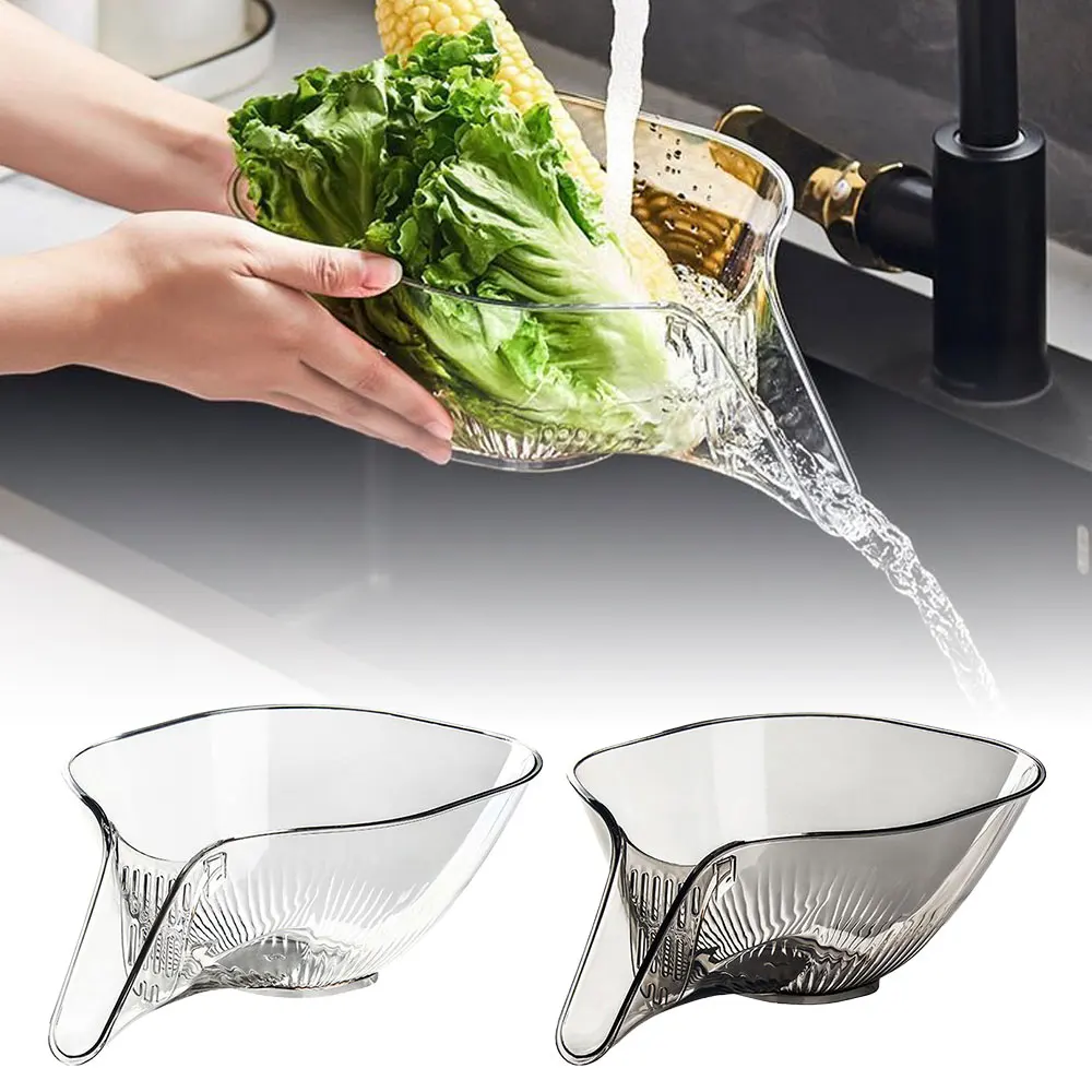 Chinese Kitchen Colander Vegetable Basin Multifunctional Drain Basket Fruit Plate Pasta Drainer Kitchen Funnel Drainage Bowl