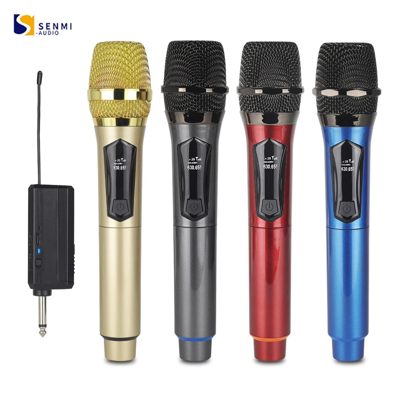 

Senmi Plug&Play Wireless Microphone System,4-Channel Cordless Singing Dynamic Mic with Rechargeable